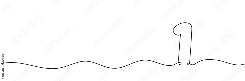 Number 1 is drawn by continuous line drawing. Editable line. Vector illustration Number 1 is drawn by continuous line drawing. Editable line. Vector illustration