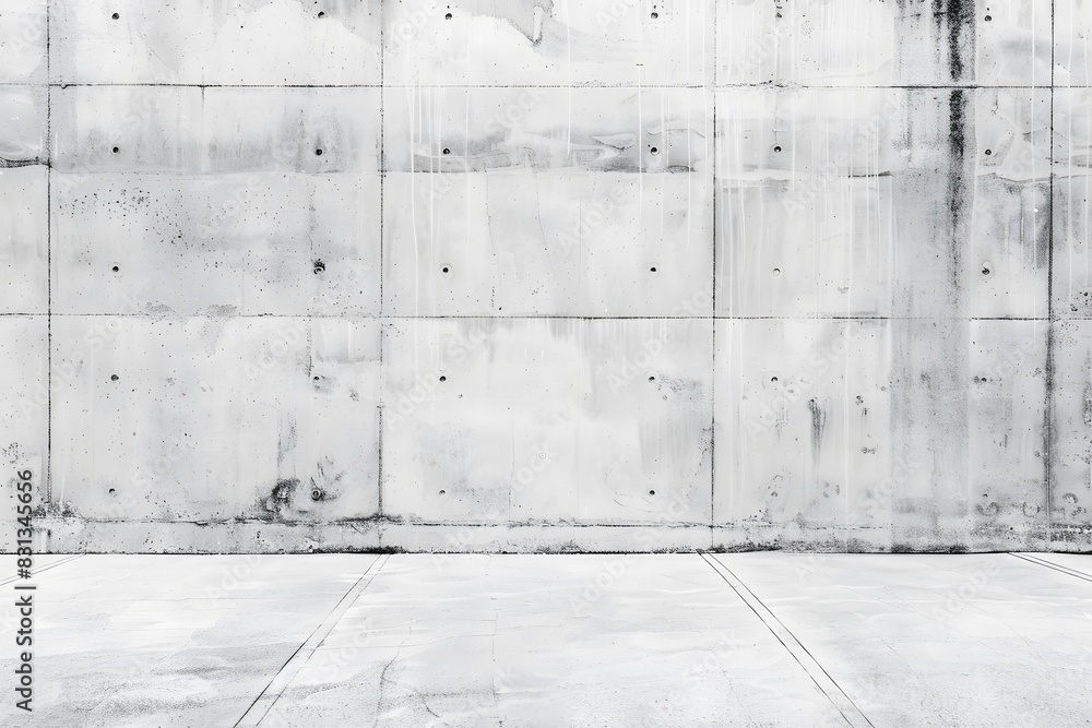 Grey and White Empty Concrete Wall Background with Floor Grey and White Empty Concrete Wall Background with Floor