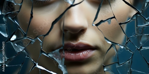 Woman fragmented by a personality disorder. Concept Mental Health, Personality Disorder, Identity Fragmentation, Psychological Struggle, Inner Conflict