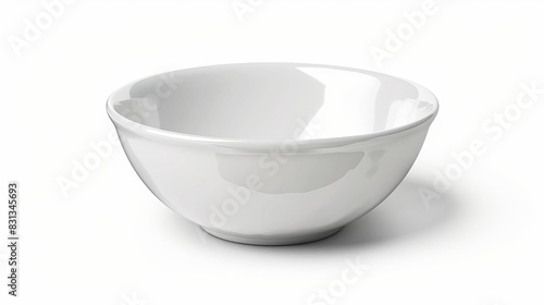 hyperrealistic empty ceramic bowl isolated on white background png file