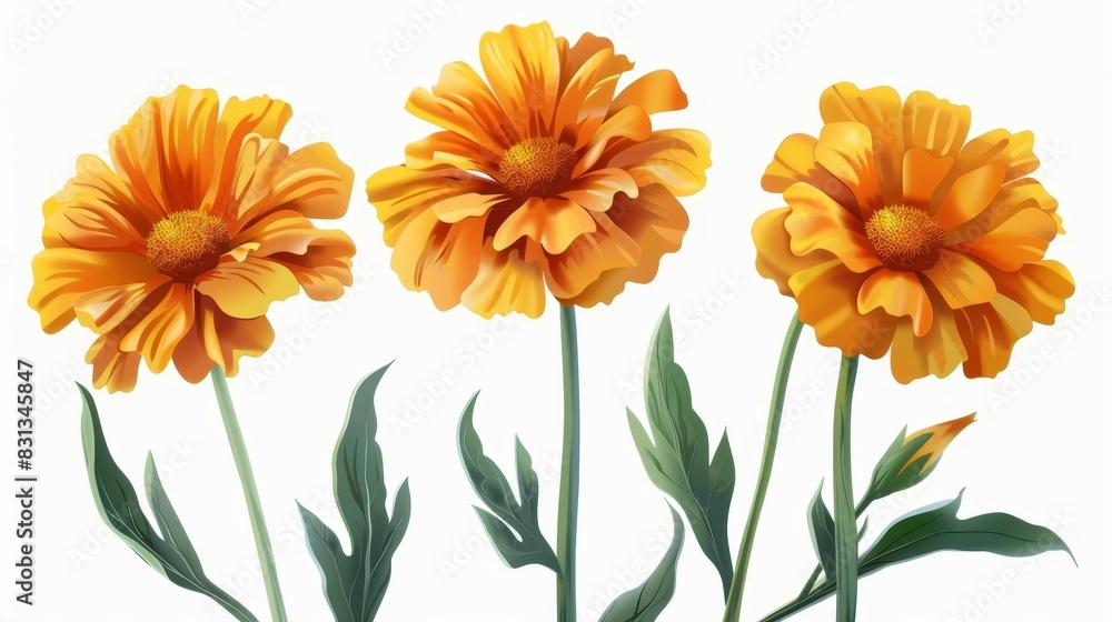 hyperrealistic marigold flowers in full bloom isolated on white highresolution png clip art hyperrealistic marigold flowers in full bloom isolated on white highresolution png clip art