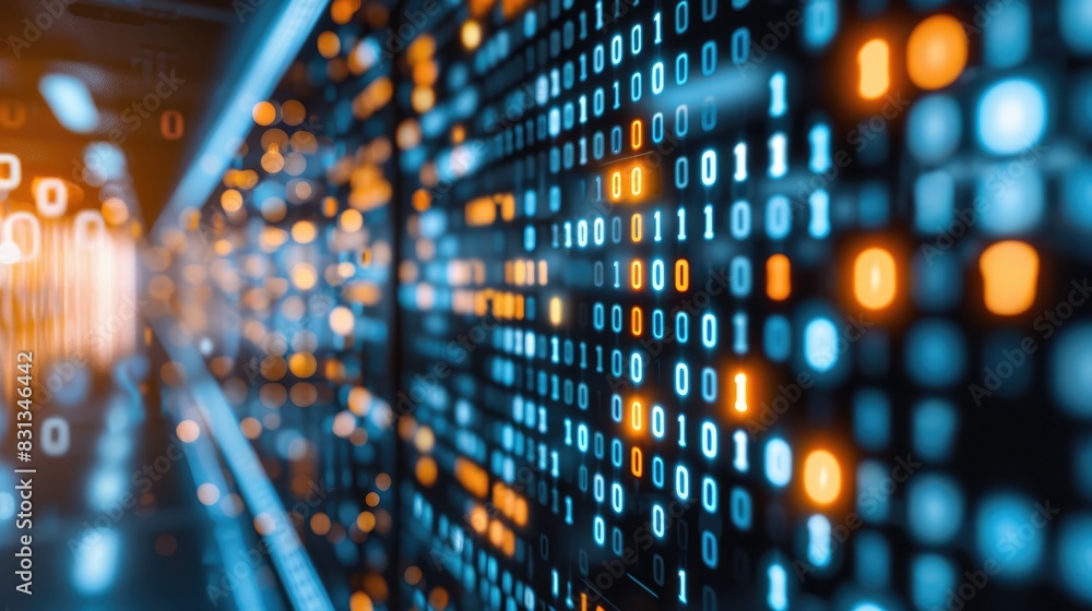 Obraz premium Binary Code Data Flow