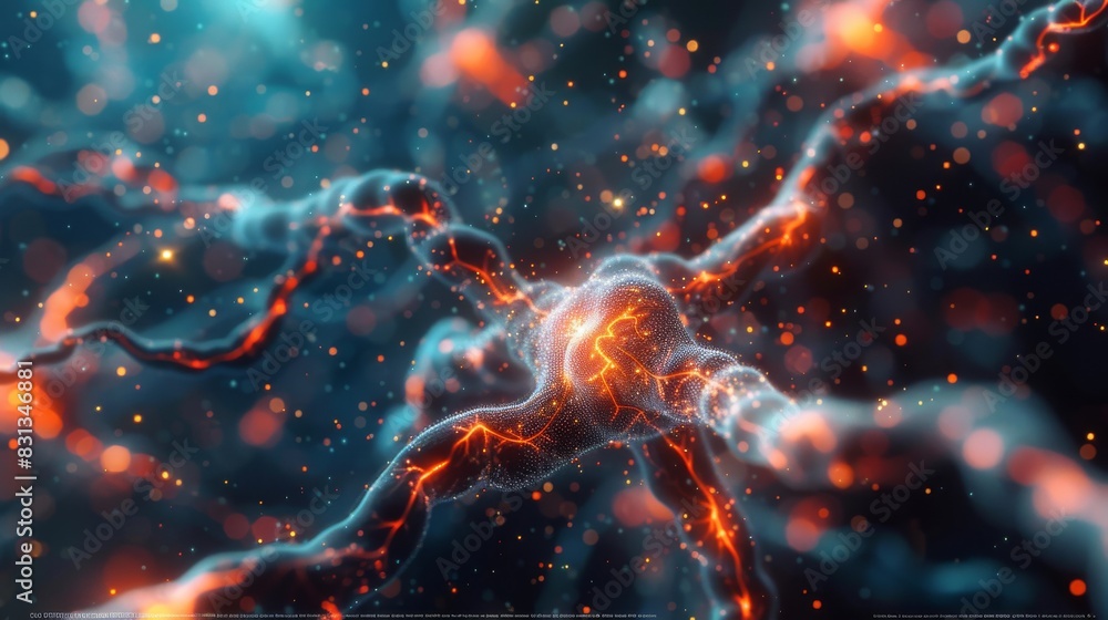 A close up of a brain with a lot of red and orange A close up of a brain with a lot of red and orange