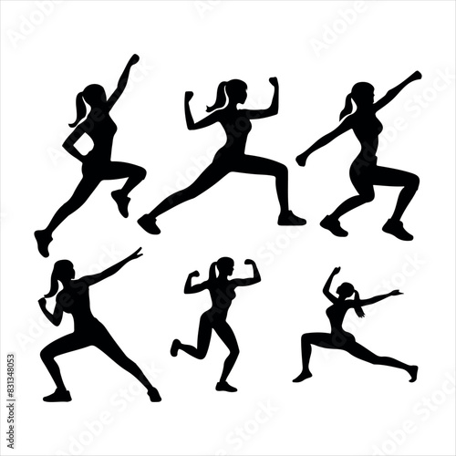 strong woman in various poses