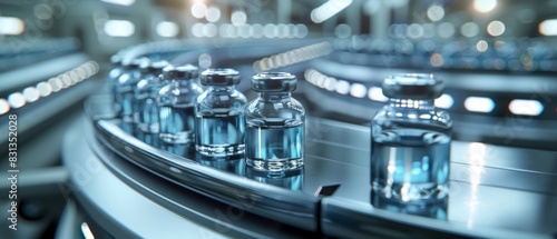 Aerial view of futuristic pharma packaging