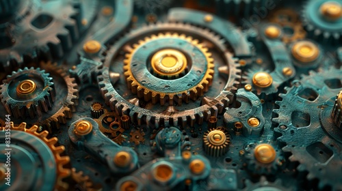 An abstract illustration of gears and cogs working together in harmony, representing the interconnectedness and efficiency of a well-run business.