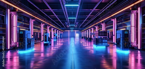 CGI-rendered image of a futuristic warehouse