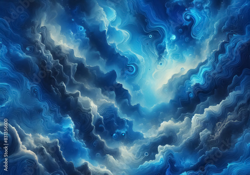 Wallpaper blau mit Wolken, verschwommen, blau und weiß, Hintergrund oder Textur photo