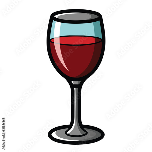 glass goblet with wine isolated on white background