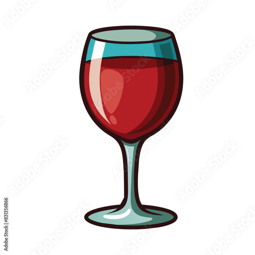 glass goblet with wine isolated on white background