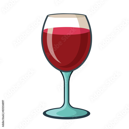 glass goblet with wine isolated on white background