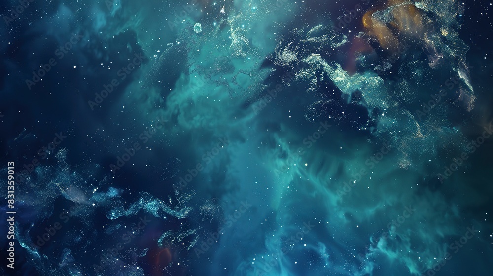 Nebula-lit ocean floor flat design top view, celestial influences, animation, complementary color scheme Nebula-lit ocean floor flat design top view, celestial influences, animation, complementary color scheme