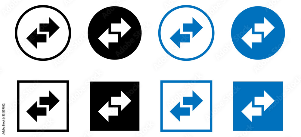 Arrows data transfer icons set, exchange arrow icons. Swap icon with two arrows. Editable stroke. Arrows data transfer icons set, exchange arrow icons. Swap icon with two arrows. Editable stroke.