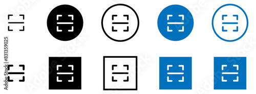 Scan qr code icon set, scanning code sign. Code scanner icon. Editable stroke.