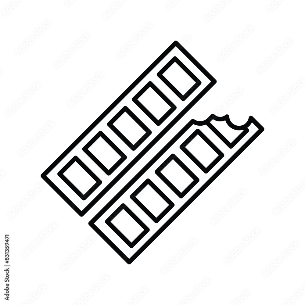 chocolate icon with bite marks line vector, world chocolate day chocolate icon with bite marks line vector, world chocolate day