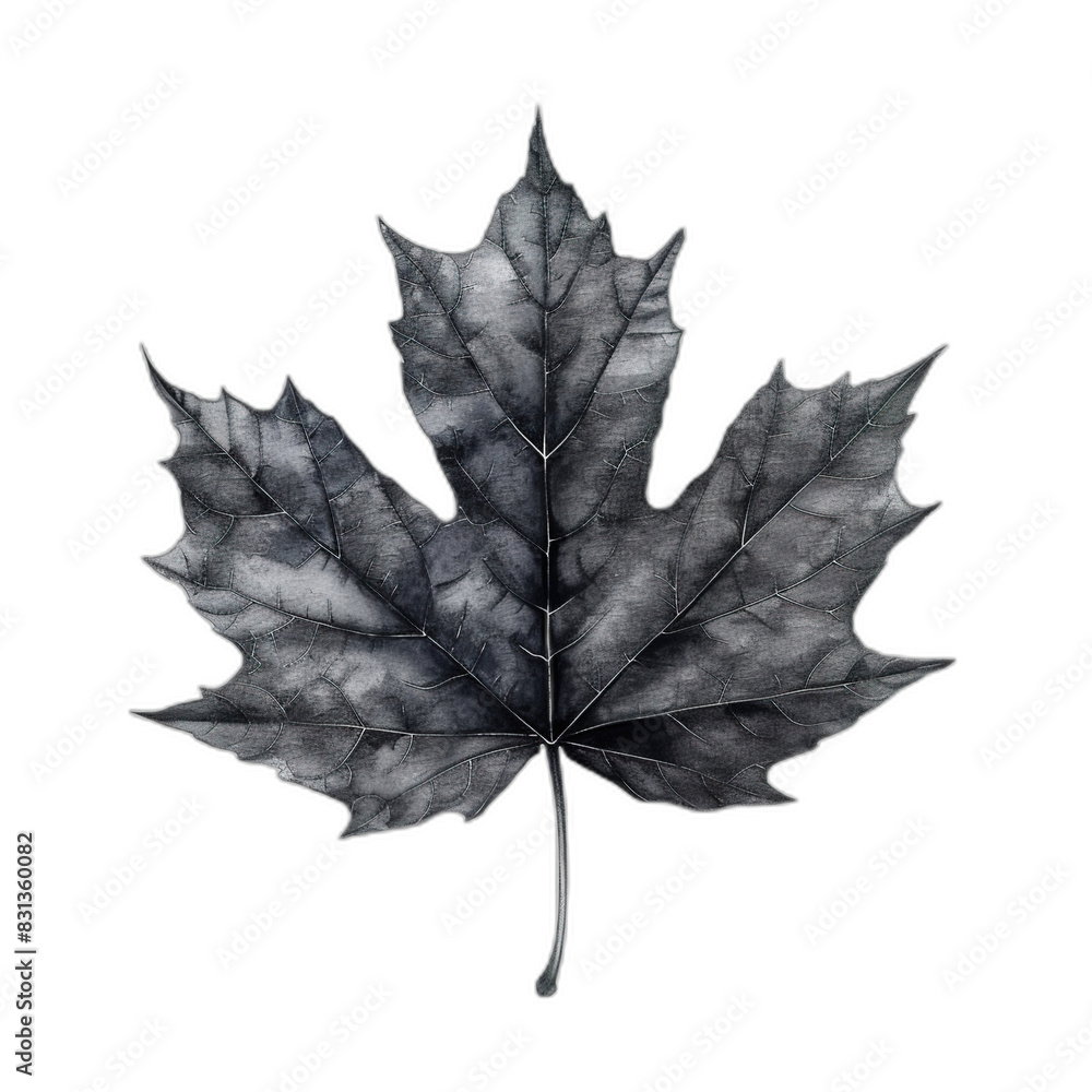 Fototapeta premium Vibrant Maple Leaf Abstract Botanical Illustration on White Background