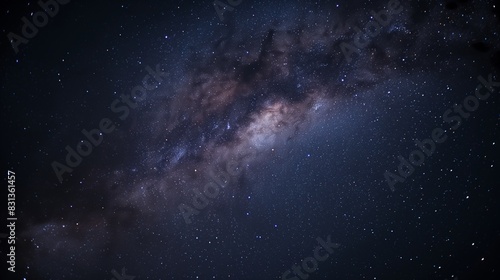 A night sky filled with countless stars and the Milky Way galaxy clearly visible  creating a stunning contrast against the dark expanse of space. 32k  full ultra hd  high resolution