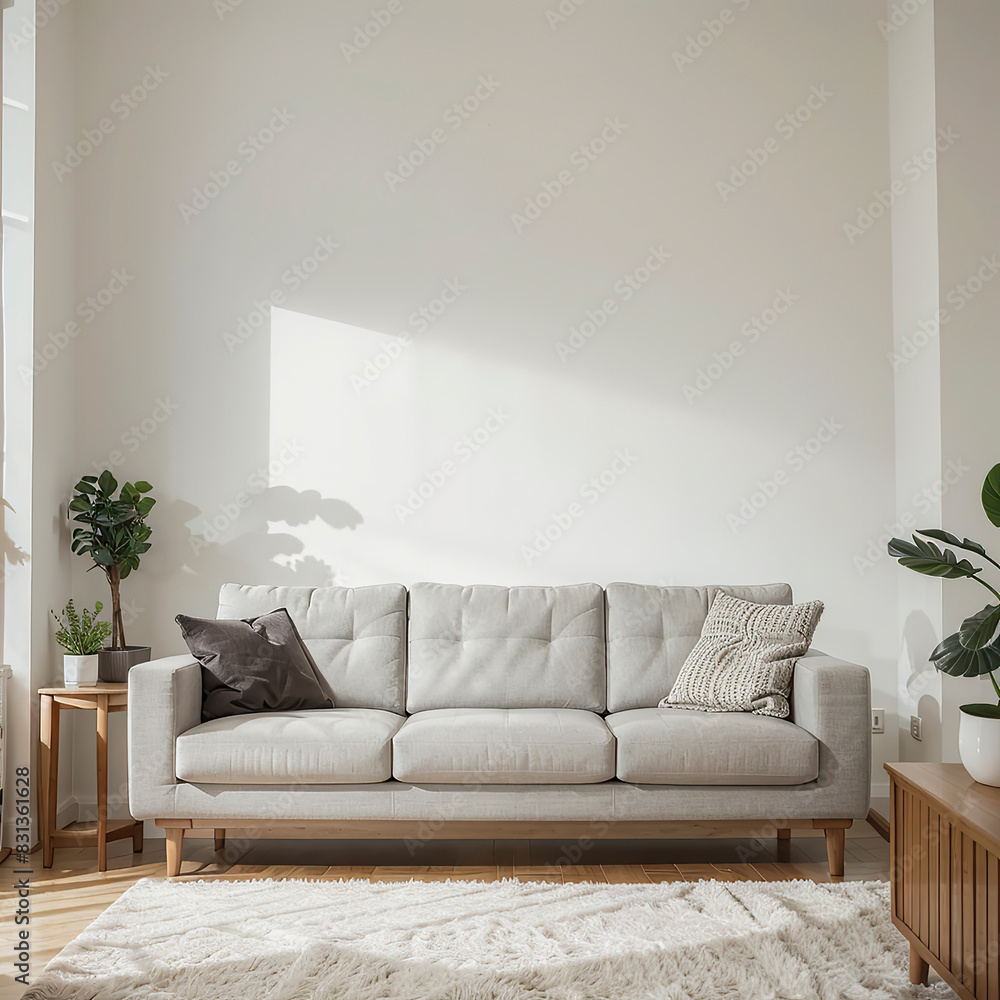 Fototapeta premium modern living room interior design white sofa