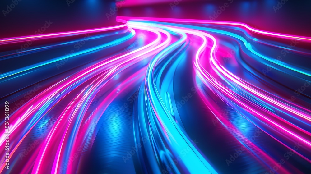 Neon blue and pink light trails, curving and intersecting, isolated on white, suitable for nightlife event posters and tech ads , high resolution DSLR Neon blue and pink light trails, curving and intersecting, isolated on white, suitable for nightlife event posters and tech ads , high resolution DSLR