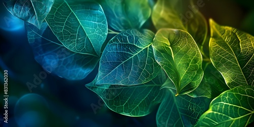 Artificial leaves efficiently convert CO2 into resources harnessing green power innovatively. Concept Green technology, Artificial leaves, CO2 conversion, Sustainable energy, Innovation photo