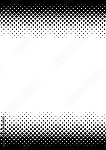 ハーフトーン　背景　フレーム　縦長上下　黒