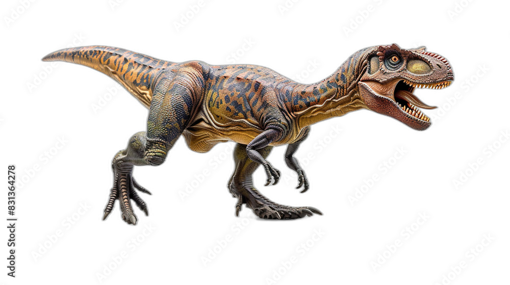 Majestic Allosaurus Dinosaur Isolated on White Background Majestic Allosaurus Dinosaur Isolated on White Background