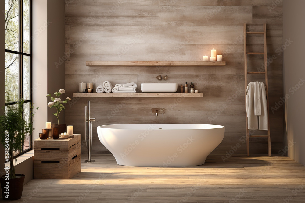 Interior of bathroom in modern house. Interior of bathroom in modern house.