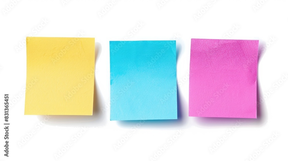 Pastel sticky post it note isolated on white background. paper post it on wall to share idea, message Pastel sticky post it note isolated on white background. paper post it on wall to share idea, message