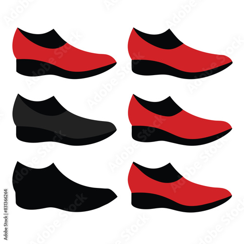 Set of Shoes Models vector on white background