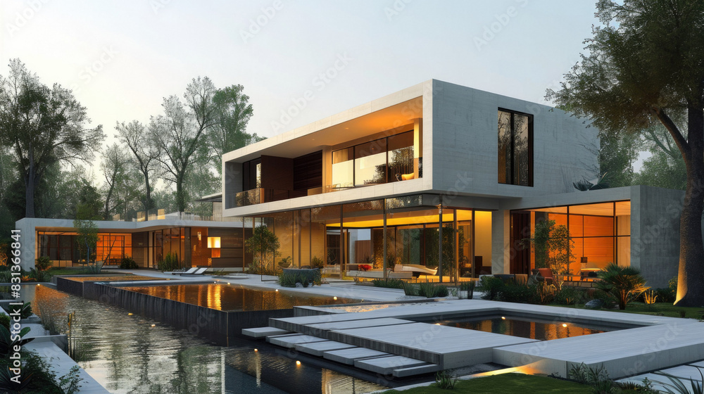Architecture modern design, concrete house. Architecture modern design, concrete house.