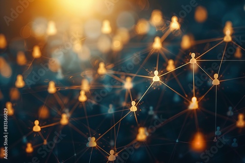 Group of people connected by dots