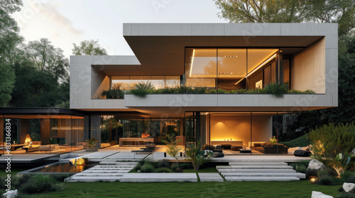 Architecture modern design, concrete house.