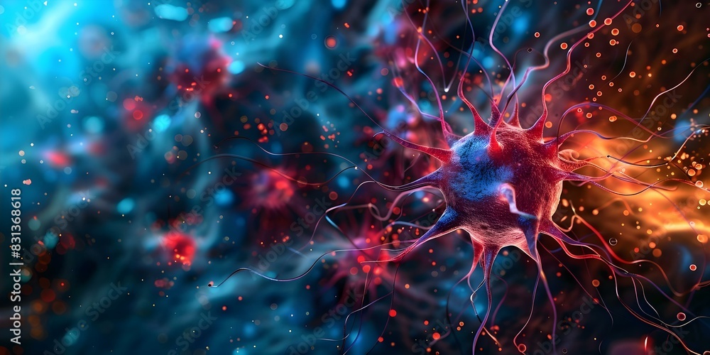 Exploring the Intricacies of Microbes, Molecules, and Viruses Through D Rendering of Human Cells. Concept Microbes, Molecules, Viruses, 3D Rendering, Human Cells Exploring the Intricacies of Microbes, Molecules, and Viruses Through D Rendering of Human Cells. Concept Microbes, Molecules, Viruses, 3D Rendering, Human Cells
