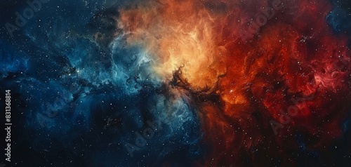 Majestic nebula in a frontal view