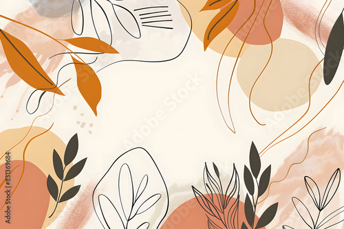 Modern Boho Abstract Nature Background.