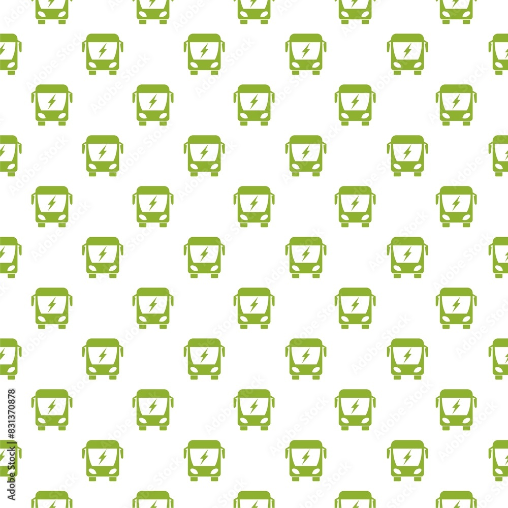 Electric bus icon seamless pattern isolated on white Electric bus icon seamless pattern isolated on white