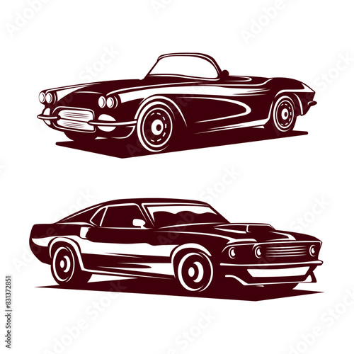 Classic car logo design. Awesome classic car logo