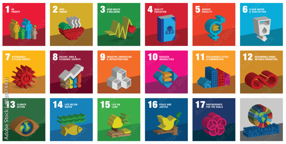Sustainable Development Global Goals concept icon set 3D Vector. Education & Research. Corporate social responsibility. 3D Icon, Logo, Vector Illustration.
Sustainable Development Global Goals concept icon set 3D Vector. Education & Research. Corporate social responsibility. 3D Icon, Logo, Vector Illustration.
