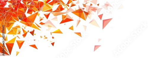 Geometric Background with Orange and Red Triangles and White Space
