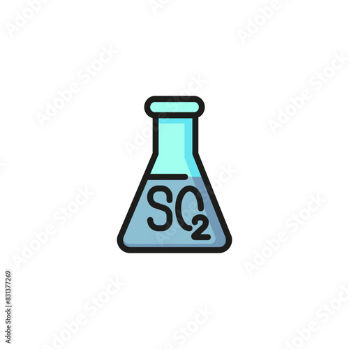 Icon of sulfur dioxide. Formula, research, sodium. Chemistry concept. Can be used for topics like science, laboratory, education
