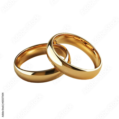 A pair of wedding rings isolated on a white background