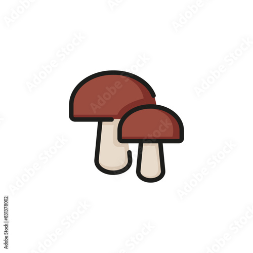 Icon of two mushrooms. Protein, cooking, harvest. Food concept. Can be used for topics like vegetarianism, autumn, agriculture