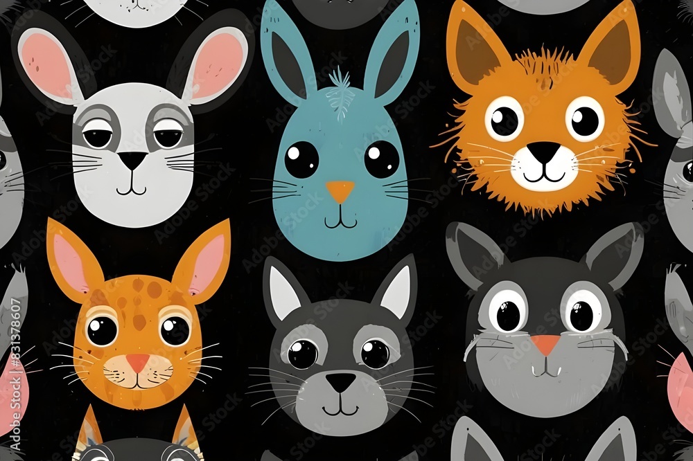 set of funny cartoon animals set of funny cartoon animals