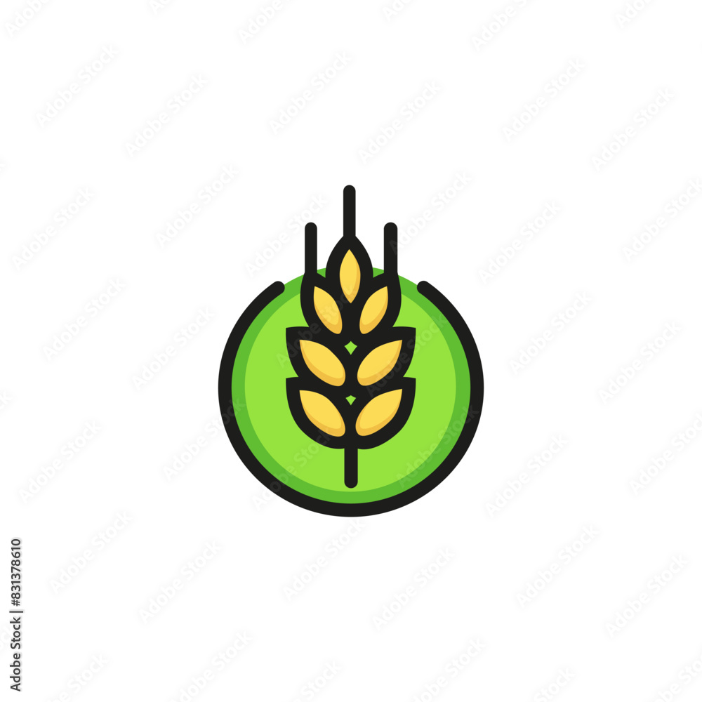 Icon of wheat ear. Bread, grain, seed. Harvest concept. Can be used for topics like agriculture, gluten plant Icon of wheat ear. Bread, grain, seed. Harvest concept. Can be used for topics like agriculture, gluten plant