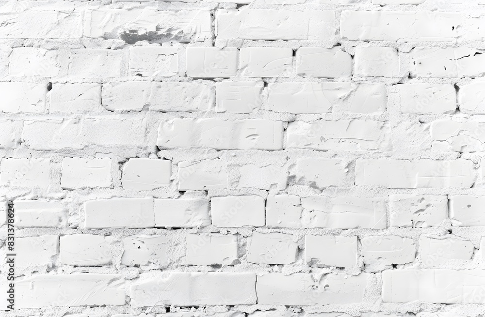 Fototapeta premium White Painted Brick Wall Textured Background