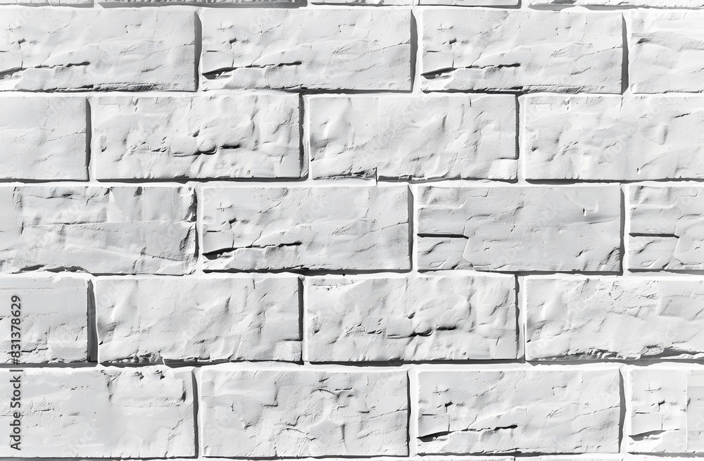 Fototapeta premium Photorealistic White Brick Wall Texture Background