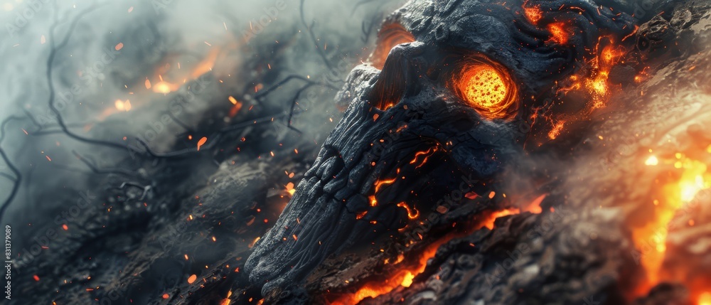 Worms eye View CG 3D Rendering Ancient God With Insectoid Features 