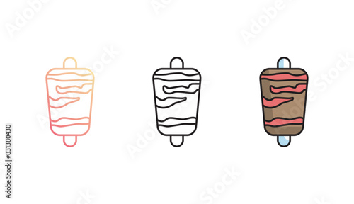 Doner Kebab icon design with white background stock illustration