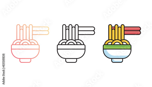 Noodle icon design with white background stock illustration