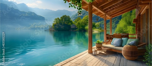 Maldives Resort Bliss: A luxurious tropical getaway featuring palm trees, crystal-clear swimming pools, and pristine beaches, Ai generate